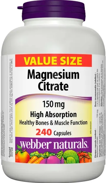 Magnesium Citrate, 150 mg, 240 capsule, Webber Naturals