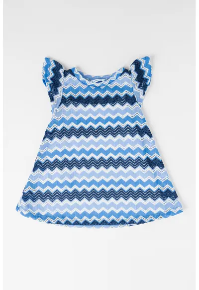 Rochie evazata cu dungi - Alb/Albastru inchis
