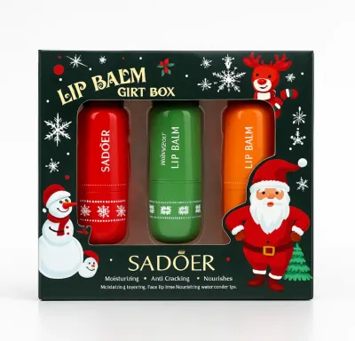 Sadoer Set de Craciun 3 balsam de buze (cirese,avocado,miere) 3x3.8 g