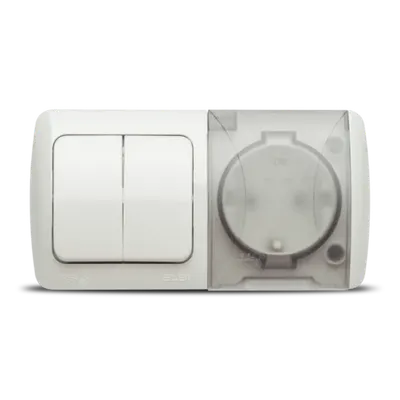 Eva Modul Comutator Priza Capac CP PT IP54 Alb