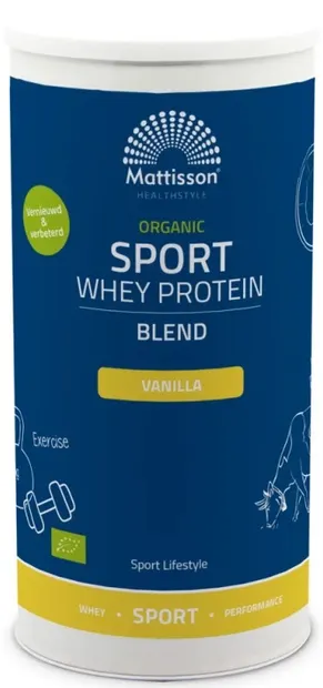 Organic Sport Whey Protein, vanilie, 450 g, Mattisson Healthstyle