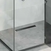 vidaXL 2 în 1 Drenaj pentru duș Negru 50 cm Oțel inoxidabil 304