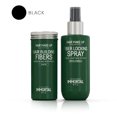 Set fiber - IMMORTAL - pentru parul rar - Negru