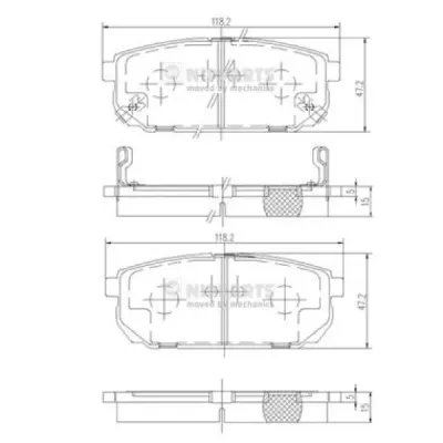 Set placute frana, frana disc NIPPARTS J3610305