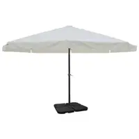 vidaXL Umbrelă de soare de grădină din aluminiu cu bază portabilă, alb