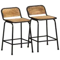 Gossi scaune de bar 2 buc 46x35,5x70 cm lemn masiv mango brut