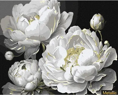 Set pentru pictură după numere Ideyka Metallic - Frumusețe impecabilă, 40 x 50 cm