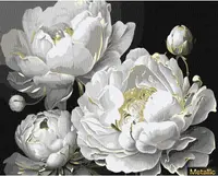 Set pentru pictură după numere Ideyka Metallic - Frumusețe impecabilă, 40 x 50 cm