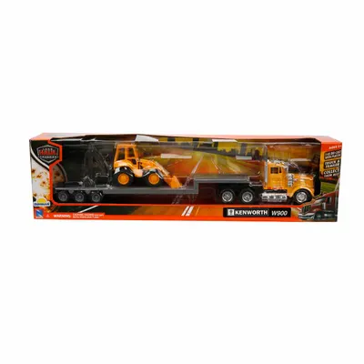 Camion transportator si buldoexcavator, New Ray, Kenworth, 1:43
