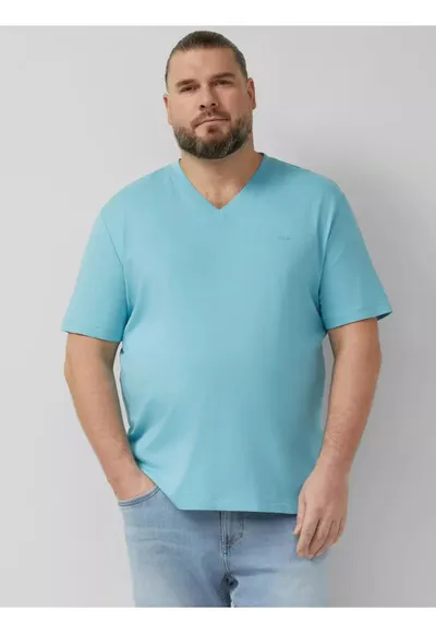 Big Sizes Tricou barbati big sizes cu anchior - din bumbac - Regular fit - Albastru deschis