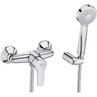 Set 2 in 1 baterie dus Roca Arola A5A206AC0K, aparent, para de dus, furtun de dus, suport para de dus, Crom