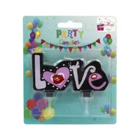 Lumânare mov pentru tort party LOVE