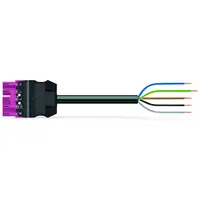 pre-assembled connecting cable; Eca; Plug/open-ended; 5-pole; Cod. B; H05VV-F 5G 1.5 mm²; 5 m; 1,50 mm²; blue