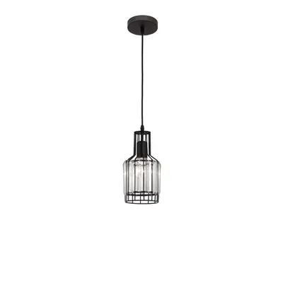 Lampa suspendata CARTER Negru Aluminiu & Crystal LED E27 1x12 Wat 230 Volt IP20 Fara bec
