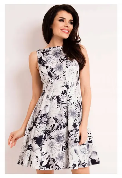 Rochie eleganta in clos mini pe bretele - - Albastru inchis