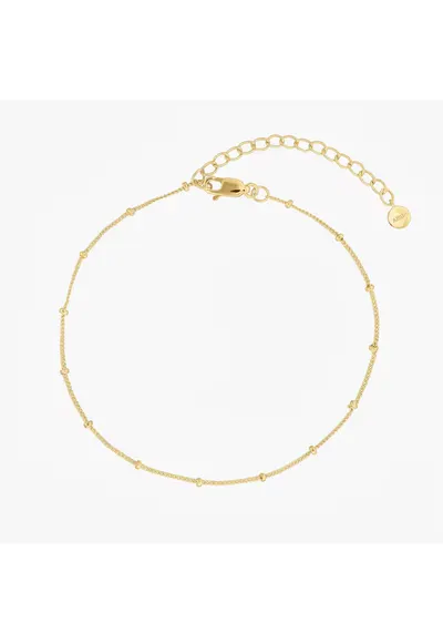 Bratara de picior din argint Golden Beaded