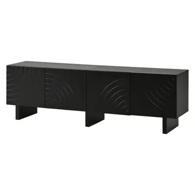 Lowboard TV modern, Negru | Aosom Romania