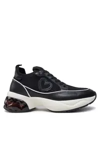 Pantofi sport dama - textil - negru/alb -