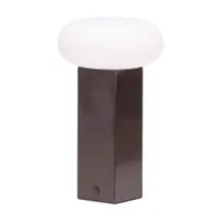Veioză maro LED cu intensitate reglabilă din metal cu abajur din sticlă (înălțime 20 cm) Low – Hübsch