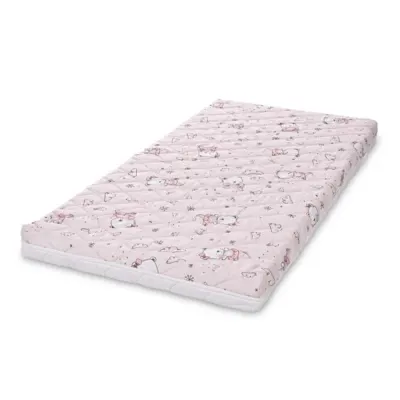 Saltea pat, 2 straturi cocos si spuma elastica, Lorelli Holiday, 60 x 120 x 10 cm, Pink Ballerina Bear