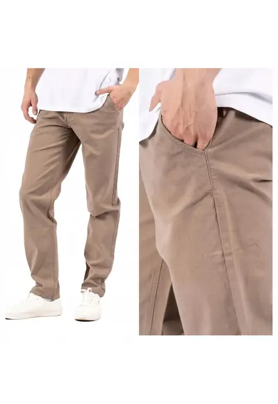 Pantaloni Barbati - Gerry Chino - Regular Fit - Talie Medie - Fermoar - Lungi - 5 Buzunare - Bumbac - Elastan - Bej - Bej