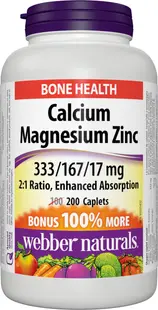 Calcium, Magnesium, Zinc, 200 capsule, Webber Naturals