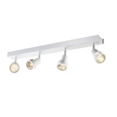 Corp iluminat TAVAN, Luminita PURI GU10 perete, perete alb Montat pe suprafata INTERIOARa sI Plafon lumina, quad, QPAR51, alb, 4x50W