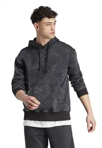 Hanorac relaxed fit cu aspect decolorat - Negru