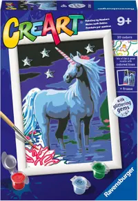 Set de pictură pe numere Ravensburger CreArt - Unicorn și stele