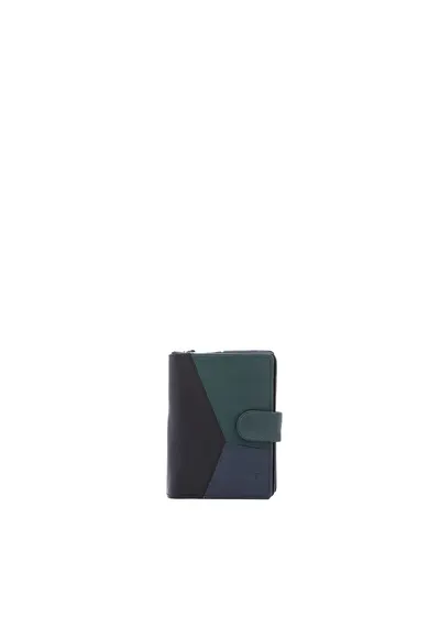 Portofel cu aplicatie patchwork - Negru