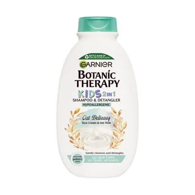 Sampon 2in1 pentru Copii, Garnier Botanic Therapy Kids, Oat Delicacy, cu Crema de Orez si Lapte de Ovaz, 250 ml