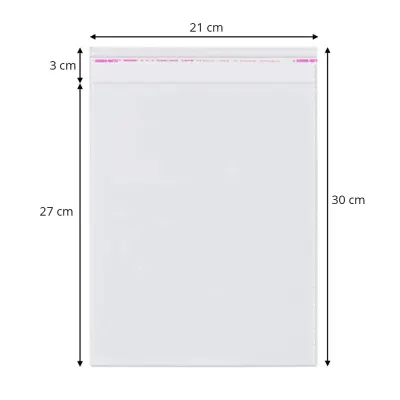 Pungi cu clapetă adezivă - lungimi între 2 și 40cm (set 1000 buc) - 21x30cm