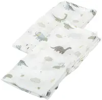 Set scutece din bumbac Bimbidreams - Trex, 60 x 60 cm, 2 bucăți