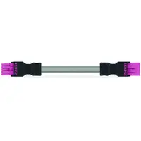 pre-assembled interconnecting cable; Eca; Socket/plug; 5-pole; Cod. B; 1 m; 1,00 mm²; pink