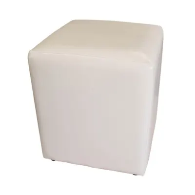 Taburet Cub Piele Bej, 38 x 42 x 38 cm