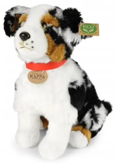 Jucărie de pluș Rappa Eco Prieteni – Ciobănesc australian, poziție șezând, 35 cm