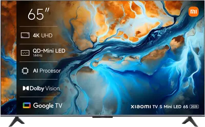 Smart televizor Xiaomi - S Mini, 65'', 4K, QD-Mini LED, HDR10+, 144Hz AMD FreeSync, 94% DCI-P3, Dolby Vision-Atmos 2x12,5W, gri închis