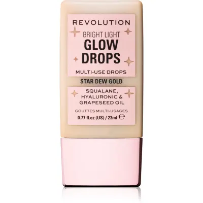 Revolution Bright Light Glow Drops iluminator lichid culoare Golden Star Dew 23 ml
