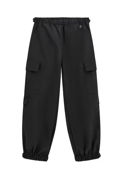 Pantaloni cargo cu talie elastica - Negru stins