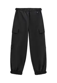 Pantaloni cargo cu talie elastica - Negru stins