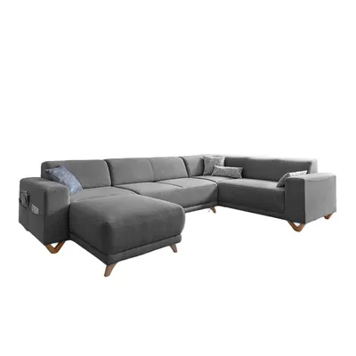 Colțar gri extensibil/cu spațiu de depozitare (cu colț pe partea dreaptă/în formă de "U") Classy Sophie – Miuform