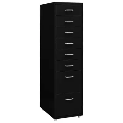 vidaXL Fișet mobil, negru, 28x41x109 cm, metal