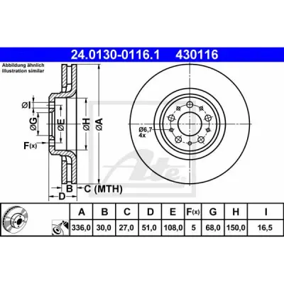 Disc frana ATE 24.0130-0116.1