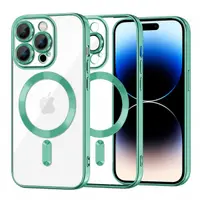 Husa MagSafe pentru Apple iPhone 14 Pro, Techsuit, Luxury Crystal, Verde Deschis