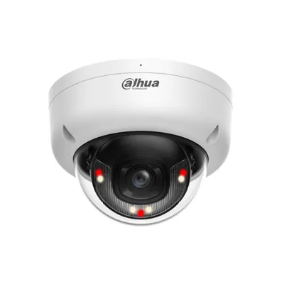 Camera supraveghere exterior IP Dome cu iluminare duala Dahua Smart Dual Light IPC-HDBW1839E1-A-IL, 8 MP, 2.8 mm, IR/lumina alba 30 m, microfon, PoE