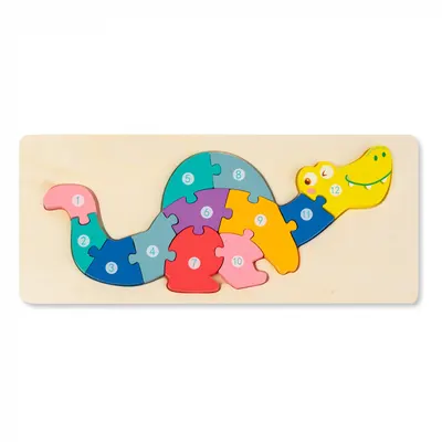 Puzzle 3D din Lemn Dinozaur, 12 Piese