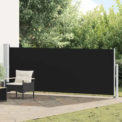 vidaXL Copertină laterală retractabilă de terasă, negru, 140x514 cm