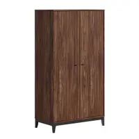 Șifonier în culoare naturală închisă cu aspect de lemn de nuc 100x190,5x55 cm Ilyas – Vipack