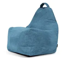 Fotoliu bean bag albastru cu tapițerie din catifea reiată Play Amuse – SLOWDOWN