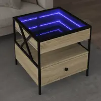 Gossi masuta de cafea cu led infinity, stejar sonoma, 50x50x51 cm